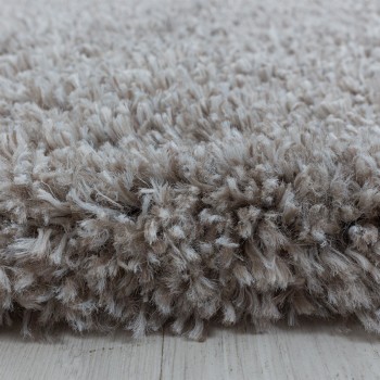 Hochflor Teppich FLUFFY Beige 160 cm Rund