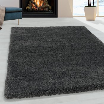 Hochflor Teppich FLUFFY Grau 140 x 200 cm
