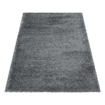 Hochflor Teppich FLUFFY Hellgrau 60 x 110 cm