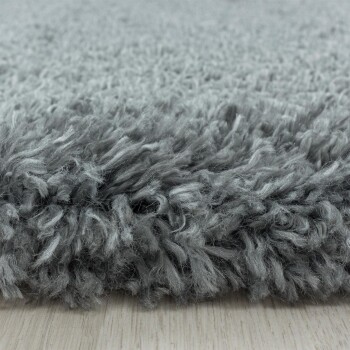 Hochflor Teppich FLUFFY Hellgrau 60 x 110 cm