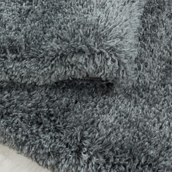 Hochflor Teppich FLUFFY Hellgrau 120 cm x 170 cm
