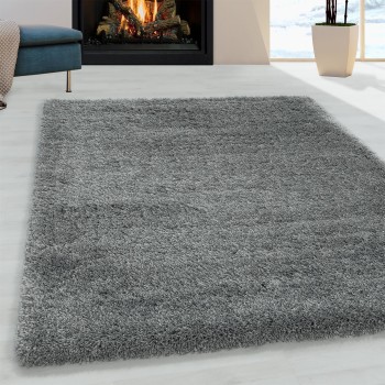 Hochflor Teppich FLUFFY Hellgrau 140 x 200 cm