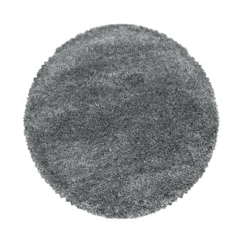 Hochflor Teppich FLUFFY Hellgrau 160 cm Rund