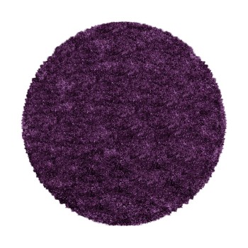 Hochflor Teppich FLUFFY Violett 200 cm Rund