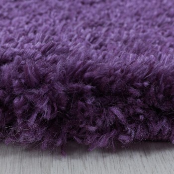 Hochflor Teppich FLUFFY Violett 200 cm Rund