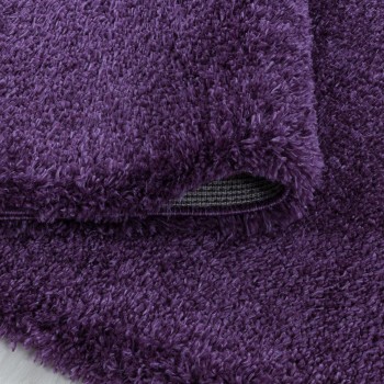 Hochflor Teppich FLUFFY Violett 200 cm Rund