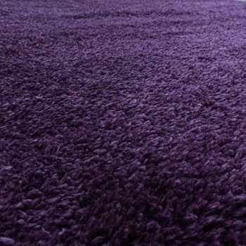 Hochflor Teppich FLUFFY Violett 200 cm Rund
