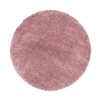 Hochflor Teppich FLUFFY Rosa 80 cm Rund