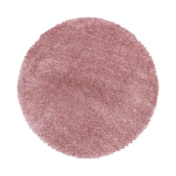 Hochflor Teppich FLUFFY Rosa 120 cm Rund