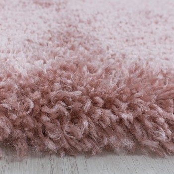 Hochflor Teppich FLUFFY Rosa 160 cm Rund