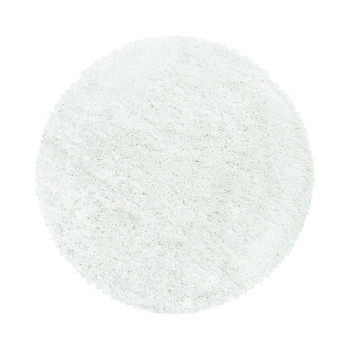 Hochflor Teppich FLUFFY Weiß 80 cm Rund