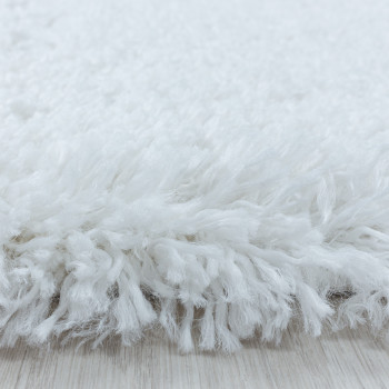 Hochflor Teppich FLUFFY Weiß 120 cm Rund
