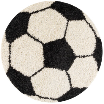 Kinder Teppich FUN Schwarz 100 cm Rund