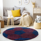 Kinder Teppich FUN Marineblau 100 cm Rund
