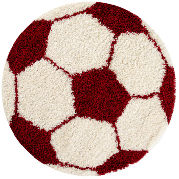 Kinder Teppich FUN Rot 100 cm Rund