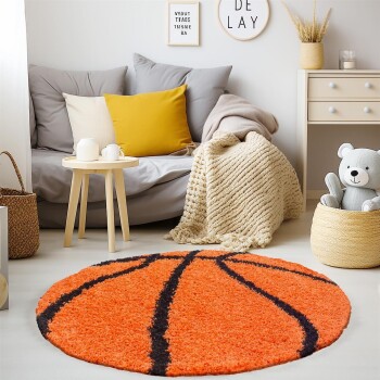 Kinder Teppich FUN Orange 120 cm Rund