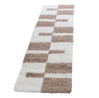 Hochflor Teppich GALA Beige 80 x 250 cm