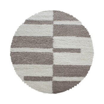Hochflor Teppich GALA Beige 160 cm Rund
