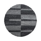 Hochflor Teppich GALA Grau 80 cm Rund