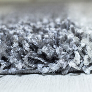 Hochflor Teppich GALA Grau 160 cm Rund