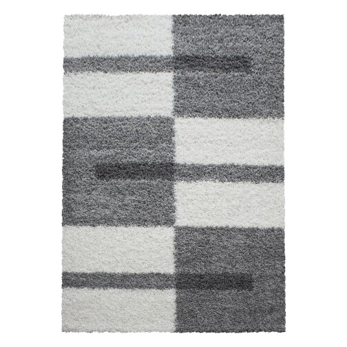 Hochflor Teppich GALA Hellgrau 60 x 110 cm