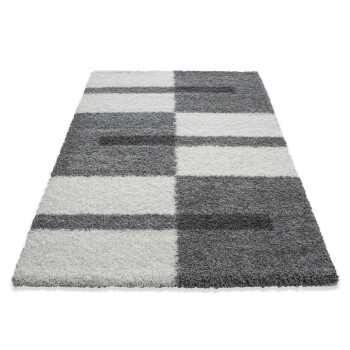 Hochflor Teppich GALA Hellgrau 240 x 340 cm