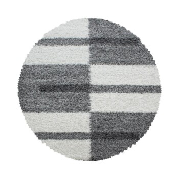 Hochflor Teppich GALA Hellgrau 80 cm Rund