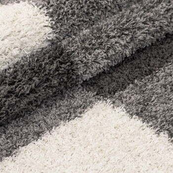 Hochflor Teppich GALA Hellgrau 80 cm Rund