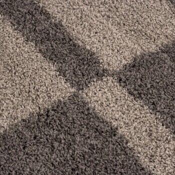 Hochflor Teppich GALA Taupe 80 x 250 cm