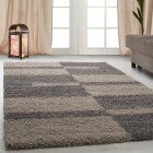 Hochflor Teppich GALA Taupe 100 cm x 200 cm