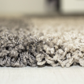 Hochflor Teppich GALA Taupe 200 cm Rund