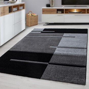 Kurzflor Teppich HAWAII Grau 120 cm x 170 cm