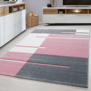 Kurzflor Teppich HAWAII Pink 80 x 150 cm