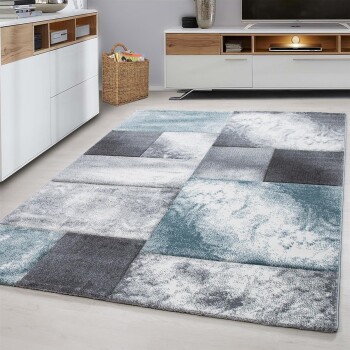 Kurzflor Teppich HAWAII Blau 80 x 150 cm