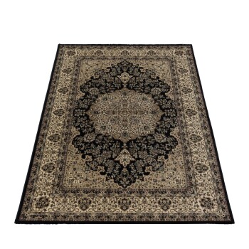 Orient Teppich KASHMIR Schwarz 80 x 150 cm