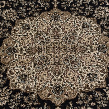 Orient Teppich KASHMIR Schwarz 80 x 150 cm