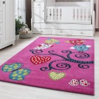 Kinder Teppich KIDS Violett 80 x 150 cm