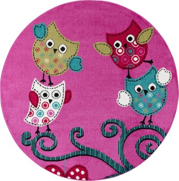 Kinder Teppich KIDS Violett 160 cm Rund