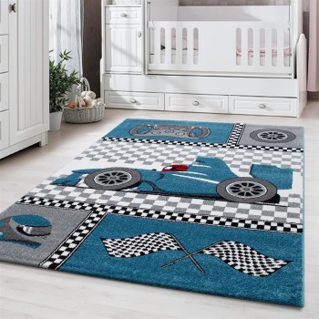 Kinder Teppich KIDS Blau 200 cm x 290 cm