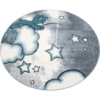 Kinder Teppich KIDS Blau 120 cm Rund