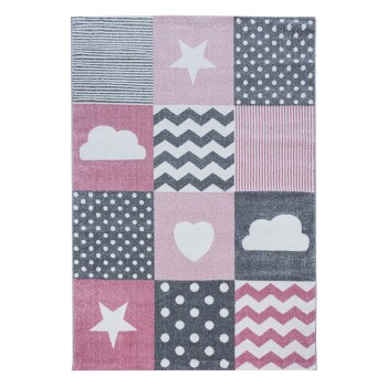 Kinder Teppich KIDS Pink 120 cm x 170 cm