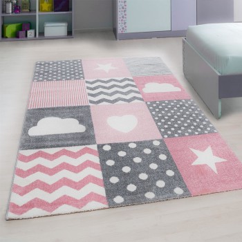 Kinder Teppich KIDS Pink 140 x 200 cm