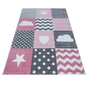 Kinder Teppich KIDS Pink 160 cm x 230 cm