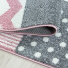 Kinder Teppich KIDS Pink 160 cm Rund