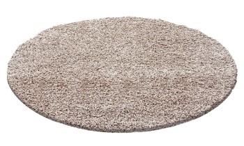 Hochflor Teppich LIFE Beige 80 cm Rund