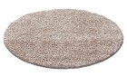 Hochflor Teppich LIFE Beige 80 cm Rund
