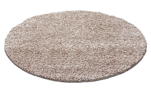 Hochflor Teppich LIFE Beige 120 cm Rund