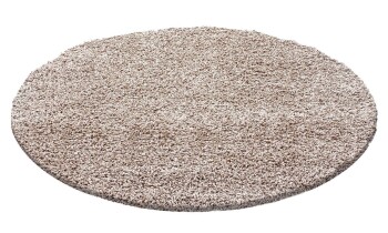 Hochflor Teppich LIFE Beige 120 cm Rund