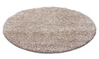 Hochflor Teppich LIFE Beige 120 cm Rund