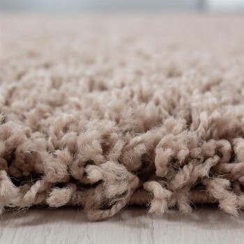 Hochflor Teppich LIFE Beige 200 cm Rund